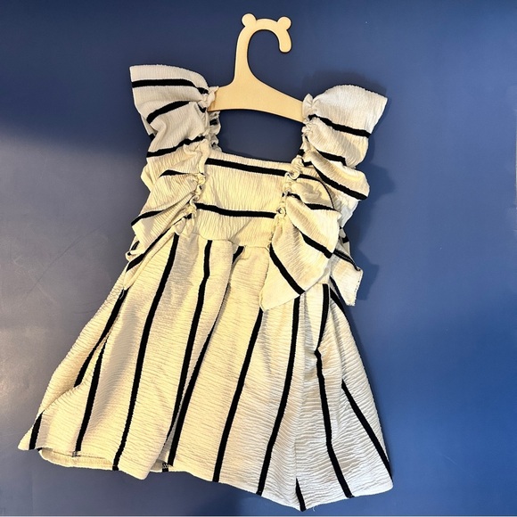 [KID] ZARA Ruffle Knit Dress 18–24M Black/White - Picture 5 of 8